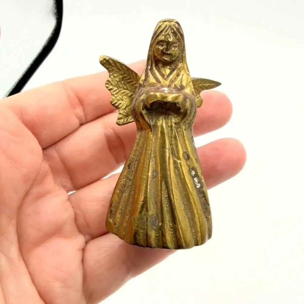 Vintage Brass Angel Candle Snuffer 12